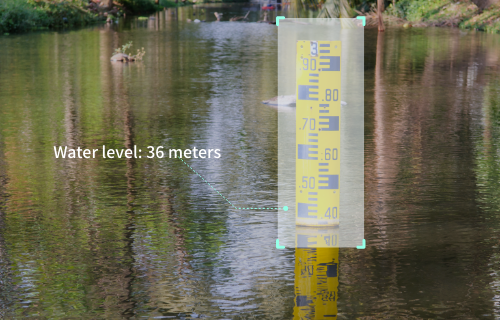 Reservoir water level scale